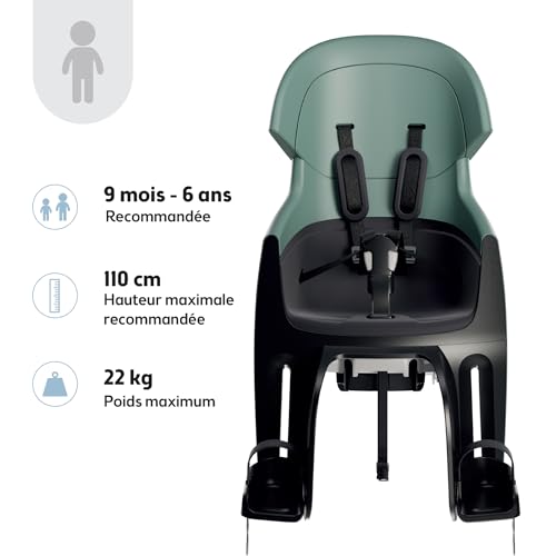 BOBIKE 8010800003 - Siège vélo arrière Exclusive Evolve Maxi pour Porte-Bagages, pour Enfants de 9 Mois à 6 Ans jusqu'à 22 kg en Couleur Menthe Poivrée – vue 6