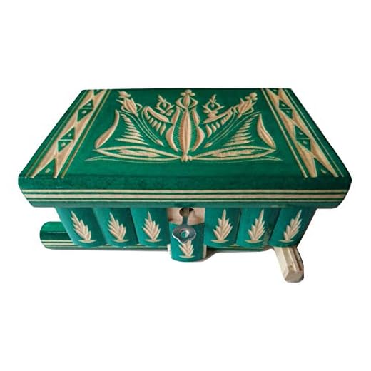 Preciosa caja mágica de madera tallada; caja rompecabezas, con compartimento secreto; caja con truco hecha a mano.