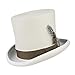 Chapeau de soleil Nouvelle Automne Hiver Laine feutre blanc Chapeau main plume Cylinder Hat Top Hat et fou Chapelier Femmes Hommes Costume Chapeau Magique chapeau de soleil pour hommes
