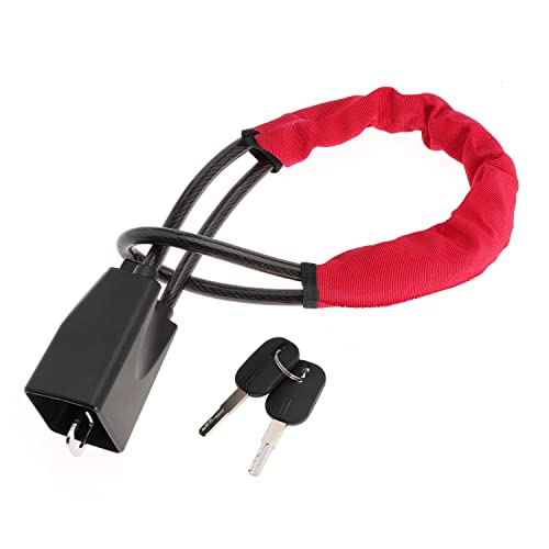 Cerradura antirrobo para volante con 2 llaves para seguridad de coche, se adapta a la mayoría de vehículos, camiones, SUV, carrito de golf, furgoneta (rojo)