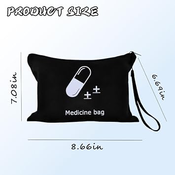 Sisadodo Travel Medication Organiser Bag for Women Men Portable Medical Travel Zip Lock Storage Pouch for First Aid Kit Meds Medicine Storage Bags for Luggage Handbags with Anti Loss Hand Strap