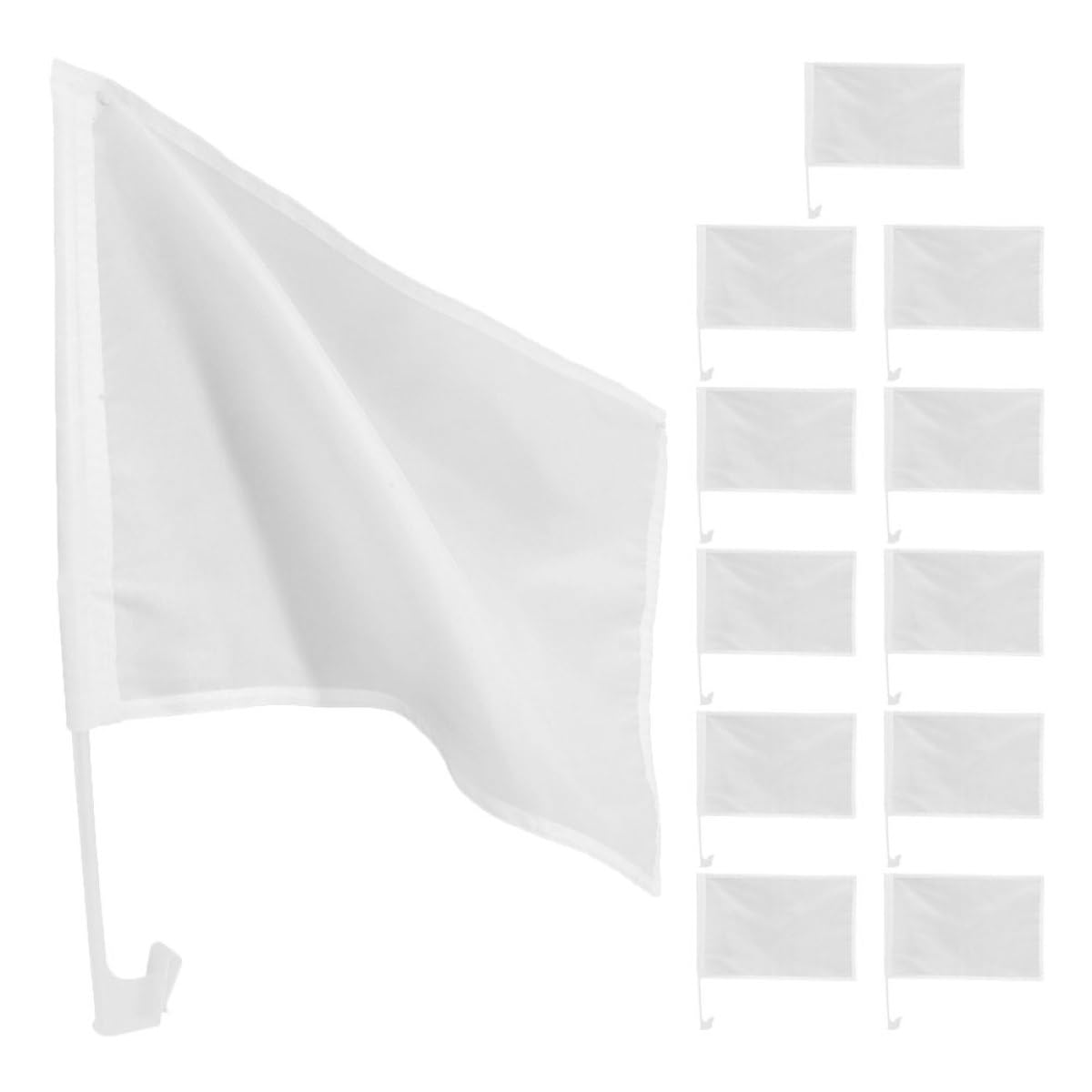 Drapeaux Portatifs Légers Blancs pour Décoration Voiture et Usage Événementiel