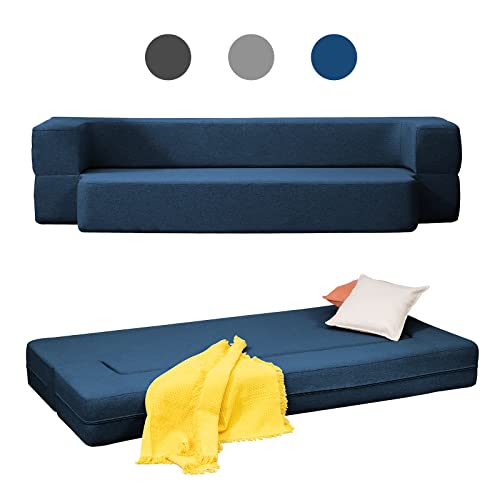 Balus Twin Folding Sofa Bed, 8.6 Inch Floor Sofa Bed Foldable Couch, Memory Foam Futon Couch, Fold Out Sofa Bed Convertible Sleeper Sofa Bed For Living Room/Bedroom/Guest Room/Office #TOP26