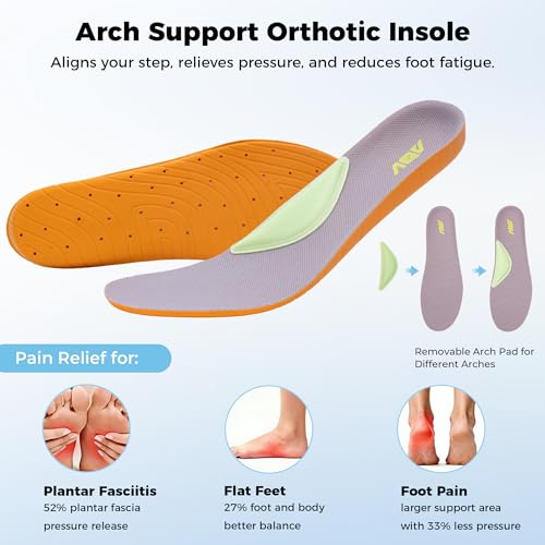 Image of AOV Womens Walking Shoes with Arch Support Wide Plantar Fasciitis Sneakers Orthotic Tennis Shoes for Foot and Heel Pain Relief