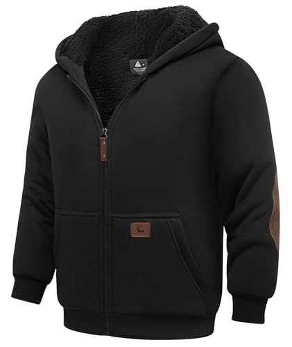 Image of SWISSWELL Unisex Boys Girls Fleece Hoodie Sherpa Lined Jacket Zip Up Hooded Sweatshirt Winter Outerwear for Kids