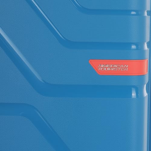 Image of American Tourister Upland Sport 55 CM Small Carry-On Polypropylene (PP) Hard 4 Wheels Spinner Luggage /Suitcase /Trolley Bag for Travel (Mediterranian Blue)