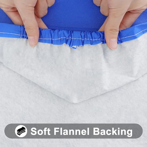 Smiry Rectangle Tablecloth, Elastic Fitted Flannel Backed Vinyl Tablecloths for 6ft Folding Tables, Waterproof Wipeable Table Covers for Indoor, Outdoor, Picnic and Camping (Blue, 30"x72") by Smiry - Image 4