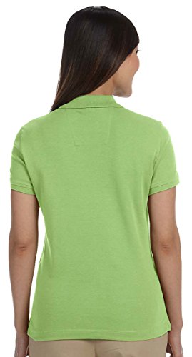 Devon & Jones Women's Short Sleeve Solid Perfect Pima Interlock Polo Shirt D140Sw Beige Small #TOP2