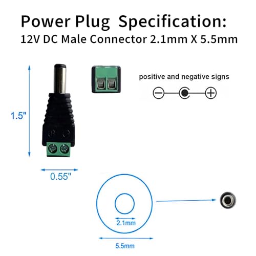 10 Pairs 12V 5A DC Power Plug Connectors (5.5mm x 2.1mm) - Image 3
