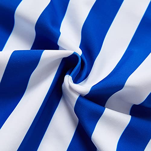 2 to 9 Years Old Girls Blue Vertical Stripe Letter Girls 1 Piece Swimsuit Toddler Girl Bathing Suits3