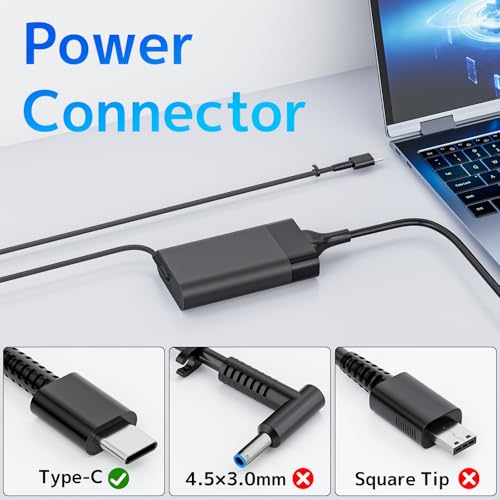 Image of 65W 45W Type C Laptop Charger for HP Pavilion Elite X2 Spectre SM65CL