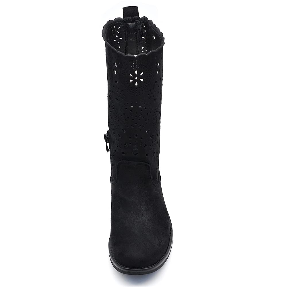 IF Fashion - Botas de mujer para primavera y verano, perforadas en el pulpcido, con hebillas y anfibias, LY70-1 Size: