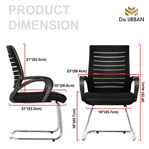 Da URBAN® Tulip Mid Back Mesh Visitor Chair | Heavy Duty Metal Frame | Office Visitor/Study/Waiting Room Sitting Chair| Professional Look Ergonomic... - Image 3