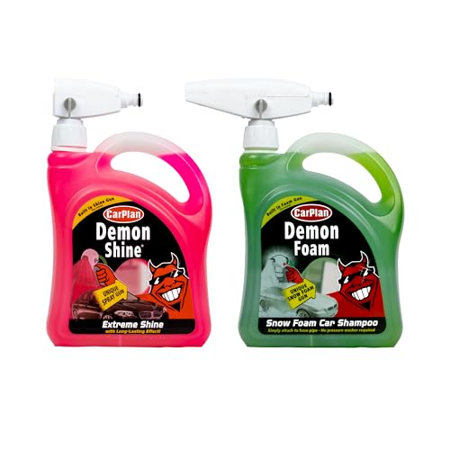 CarPlan Demon Shine Spray On 2 Litre and CarPlan Demon Snow Foam Car Shampoo with Gun 2 L