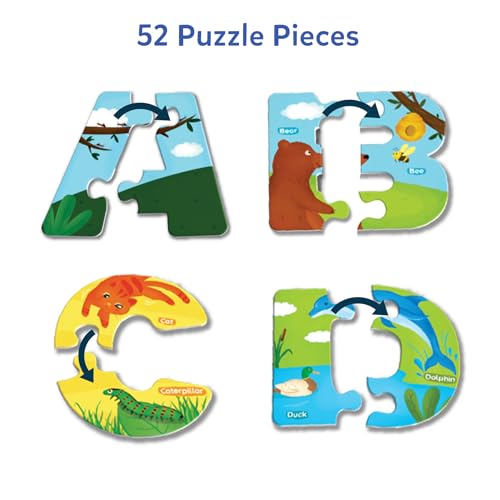Image of Skillmatics Animal Alphabet Puzzle - 52 Piece Jigsaw Puzzle for Toddlers, Preschoolers, Educational Toy for Learning ABCs and Letters, Gifts for Boys & Girls Ages 3, 4, 5, 6