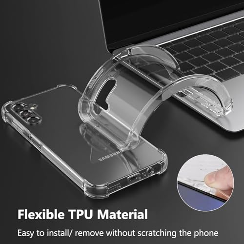 Image of REALCASE Silicone Samsung M15 5G Back Cover Case, Scratch Resistant Protective Crystal Clear Transparent Shock Proof Bumper Back Cover Case for Samsung Galaxy M15 5G