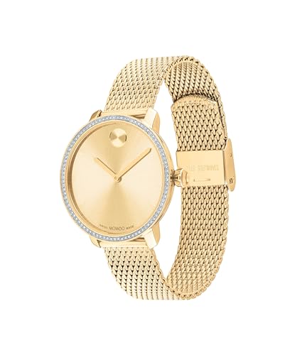 Movado Bold Shimmer Women's Watch - Swiss Quartz Movement, Sparkling Crystal Bezel, Mesh Bracelet - 3 ATM Water Resistance - Luxury Fashion Timepiece for Her - 34mm2