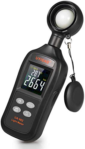 BDMETER Digital Light Meter, Multifunctional Handheld Illuminance Meter Temperature Measurer with Range up