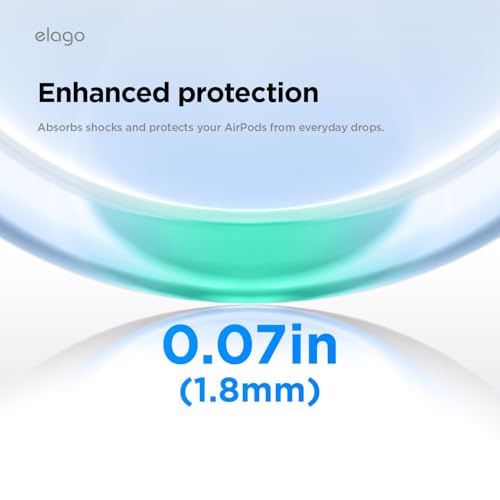 Image of elago Clear Case for AirPods Pro 3 | Lanyard Included, Strap Included, Reduced Yellowing, Shockproof, Full Protection (Aqua Blue)