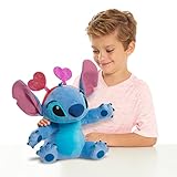 Just Play Disney Valentine’s Stitch Large 13-inch Plush Stuffed Animal, Blue, Alien, Kids Toys for Ages 3 Up