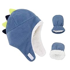 Dinosaur Light Blue/Mittens Set