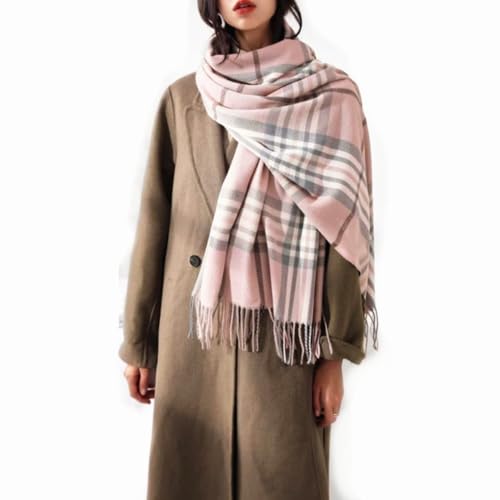 Women's Pashmina Winter Scarf Cashmere Feel Warm Long Plaid Shawl With Fashion Scarves Knitted