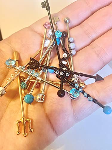 QWALIT Industrial Piercing Jewelry Industrial Piercing Industrial Earrings for Women Men 14g Industrial Barbell Surgical Stainless Steel Scaffold Industrial Bar Piercing Iindustrial Bar