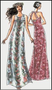 Hawaiian Muumuu Dress with Back Straps Sewing Pattern 309 - Sizes 4-18