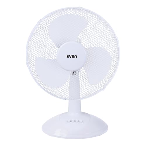 Svan Ventilador de Sobremesa Blanco SVVE02120S. 3 Velocidades, 3 Aspas,