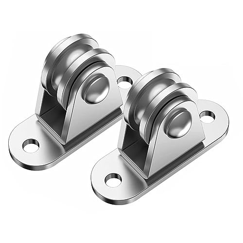 2/4Pcs Silent Pulley with Mounting Screws and Expansion Pulley Block Kit Mute Bearing Pulley Detachable 176 Lb for Cord Material