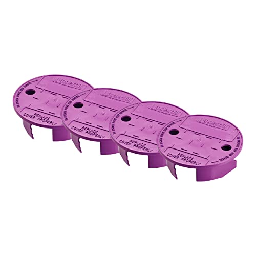 Underhill Sprinkler Valve Round Box Lid, VersaLid 6 Inch to 7 Inch Universal, Cover for Automatic Irrigation System, Lawn, Purple, VL-6P-4, 4 Pack
