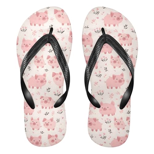 Cute Pigs Flip Flop Sandal for Women Men, Casual Beach Slippers Indoor Outdoor XS