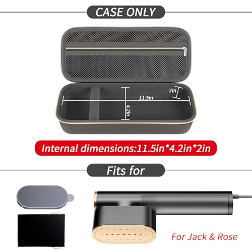 Image of Steamer Case Compatible with Jack & Rose /for FEPPO /for Nesugar /for Kssvzz Portable Steamers, Handheld Iron Carrying Storage Bag Organizer with Mesh Pocket for Accessories-Brown