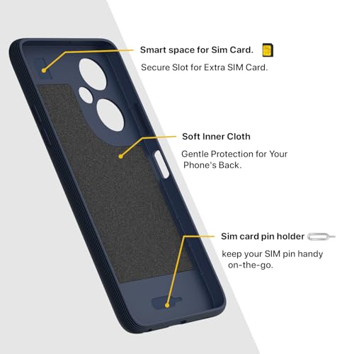 Image of Outlouders Back Cover for OnePlus Nord Ce 3 Lite 5G | TPU Soft Flexible Shockproof | Full Camera Protection Back Case (Blue)