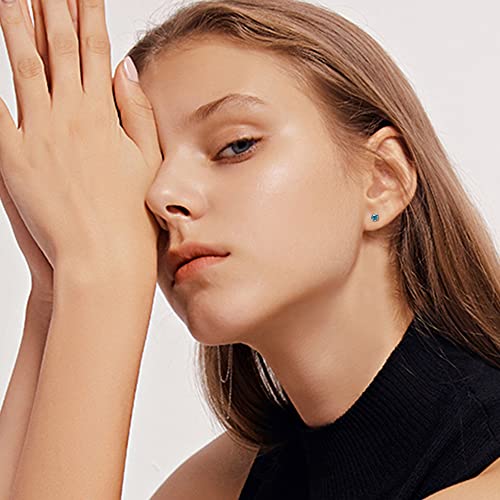 Jerywe 12 Pairs Screw Back Earrings For Women Stainless Steel Multicolored Cubic Zirconia Earrings 3Mm /4Mm/5Mm Stud Earrings With Safety Backs Hypoallergenic Earrings For Girls #TOP3