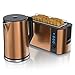 Produktbild Arendo - Wasserkocher mit Toaster SET Edelstahl Kupfer, Wasserkocher 1,5L 40° 100°C Warmhaltefunktion Toaster 4 Scheiben Display 6 Bräunungsgrade Brötchaufsatz