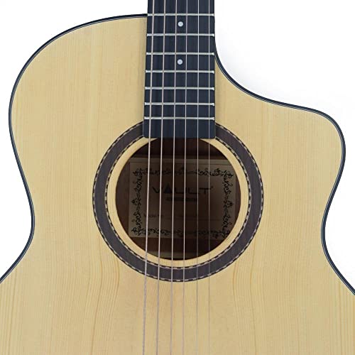 Image of Vault EA40 41 inch Premium Solid Spruce-Top Cutaway Acoustic Guitar - Natural