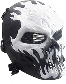 Sensong Airsoft Mask Full Face Masks Skull Mask with PC Lenses Tactical Protection for Halloween BB Gun CS Game Cosplay and Party Fans Supplies