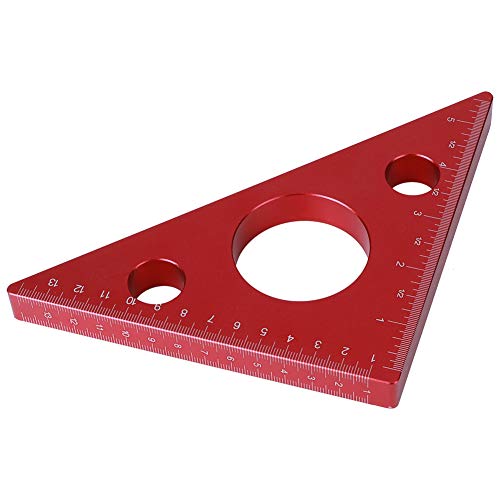 Regla triangular para evitar errores de marcado en cortes de madera de 13cm