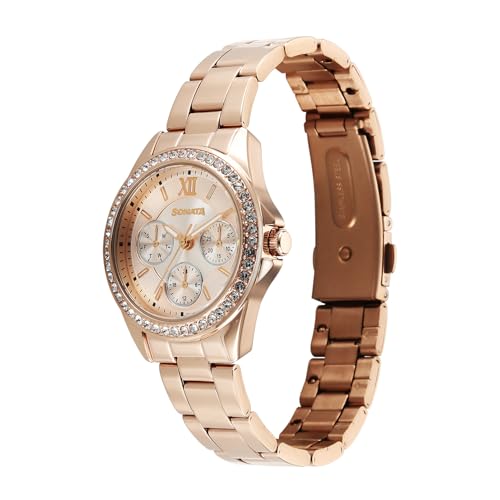 Image of Sonata Festive 2.0 Quartz Pink Round Dial Women's Watch | Stainless Steel Strap Material | Watches for Women Analog - 87112WM01
