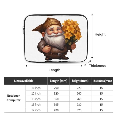 Dwarf Holding A Flower Laptop Sleeve Case 17 Inch Suitable For Notebook Computer Tablet Traveling Carrying Simple Case4