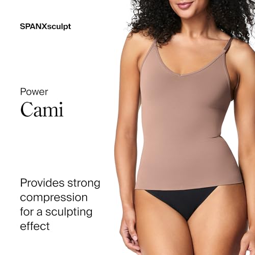 Image of SPANXsculpt Power Series Cami - Camisole Shapewear for Women - Adjustable Straps - V Neck - Soft, Seamless Cami