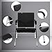 BestOffice Portable Salon Chair with Auto Tilt Seat Back. Reclining Beauty Barber Chair Soft Armrests Metal Frame and Extra Thick Cushion, Black