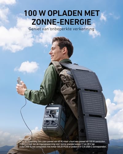 Anker SOLIX C300 Draagbare Powerstation 288Wh 300W (600W piek) LiFePO4 accu, 7 poorten, snelladen, compact - Afbeelding 6