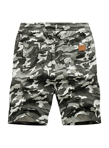 Jmierr Men's Casual Shorts - Fashion Cotton Drawstring Summer Beach Stretch Elastic Waist Waist Twill Chino Golf Camo Shorts With Pockets For Men 8 Inch Inseam, Us 38(Xl), Camouflage 1 #TOP3