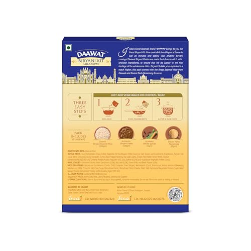 Image of Daawat Biryani Kit Lucknowi | Authentic Recipe | Ready in 30 min | Ready to Cook | 334 gm (Pack of 3)