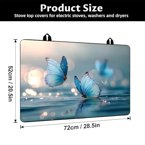 Image of BVBOX Stove Top Cover for Electric Stove, 28 inch x 20 inch Glass Cooktop Protector Mat with Hanging Loops, Anti-Scratch Non-Slip Dish Drying Mat, Washable Countertop Pad