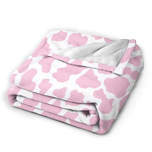 Pink Cow Print Blankets and Throws, Cute Blankets for Teen Girls, Cow Blanket for Adults, Cow Baby Blanket for Girls, Toddler Blanket for Kids, Cow Print Stuff for Women, Cow Gifts for Women 40"x 50"
