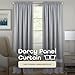 ACHIM Light Filtering Curtain Panel for Windows - 52 x 63 - Lightweight Rod Pocket Drapes for Bedroom, Living Room - Polyester, Machine Washable - Grey/White