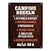 Produktbild Metallschild XL mit Camping Motiv und Spruch: Camping regeln